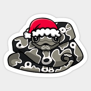 Cute Axanthic Ball Python in Santa Hat Sticker